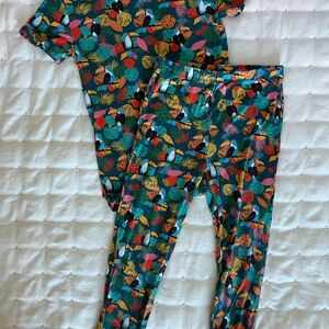 Posh Peanut Tropical Toucan Print Pajama Set, 5T